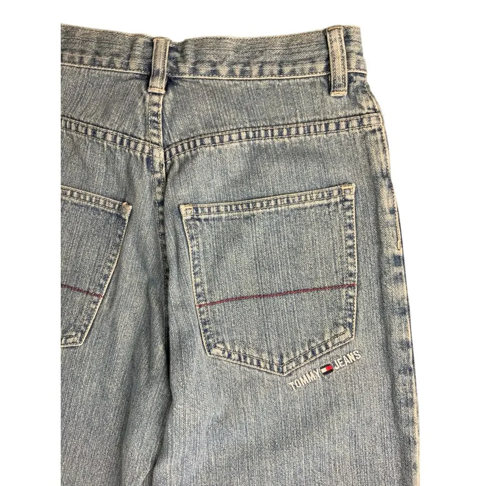 Tommy Hilfiger Jeans Boys 12 Wide Leg Light Wash Y2K Denim Baggy Vintage